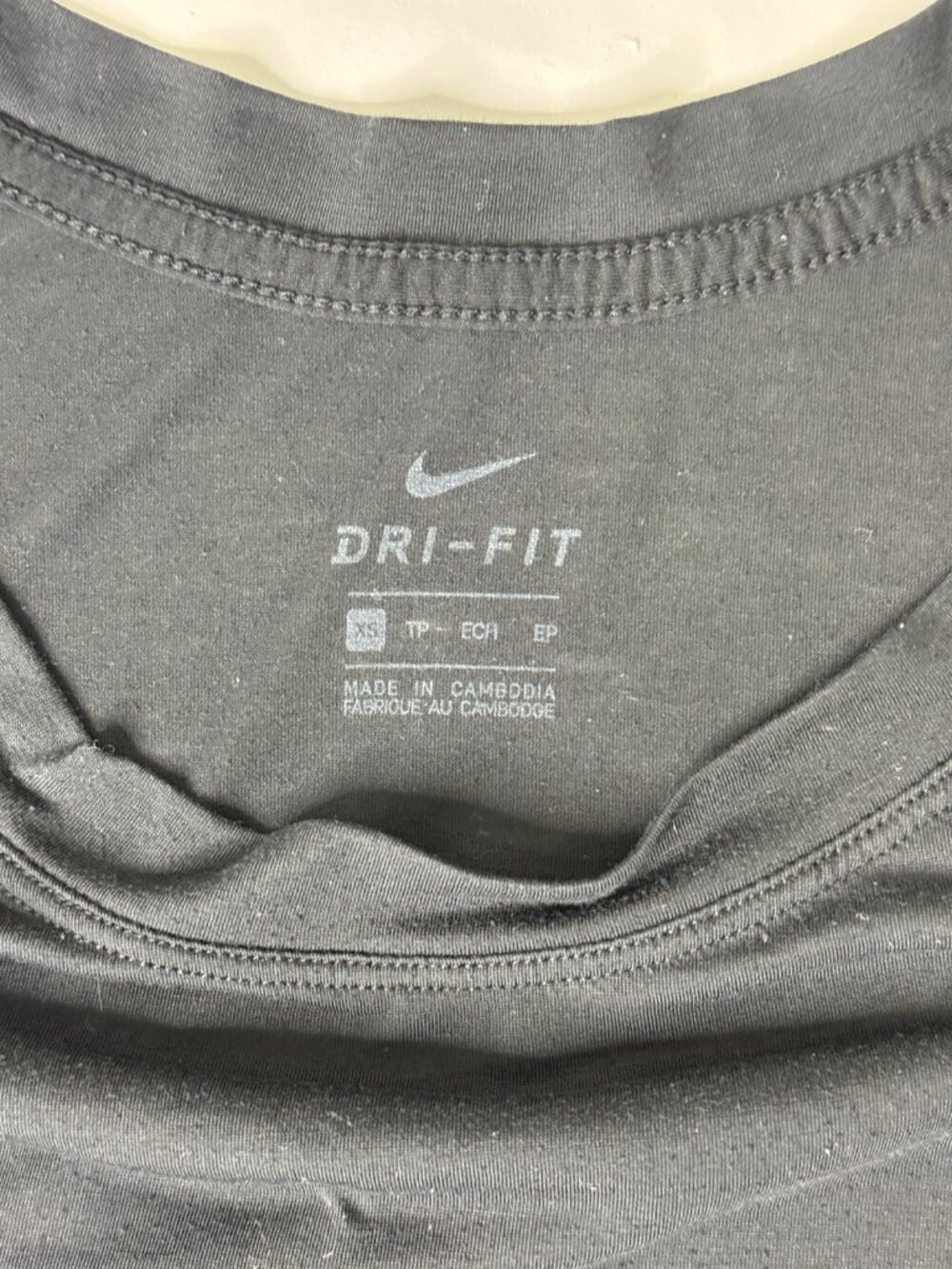 Nike Dri-FIT Women’s Black Mesh Crop Top Training Shirt XS - Picture 5 of 10